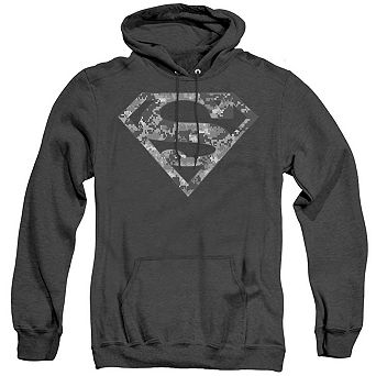 Superman Urban Camo Shield Adult Heather Hoodie