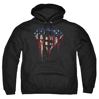 Superman Bleeding Shield Adult Pull Over Hoodie