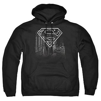 Superman Skyline Adult Pull Over Hoodie