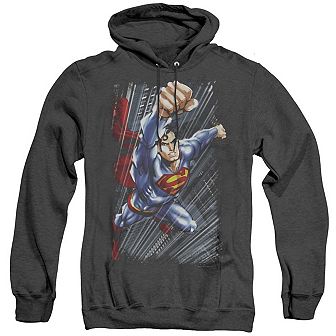 Superman Faster Than Adult Heather Hoodie