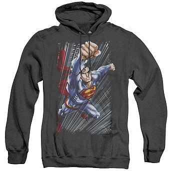 Superman Faster Than Adult Heather Hoodie