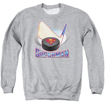 Superman Hockey Stick Adult Crewneck Sweatshirt