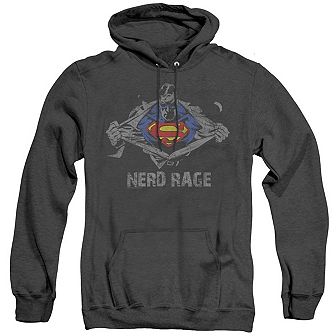 Superman Nerd Rage Adult Heather Hoodie