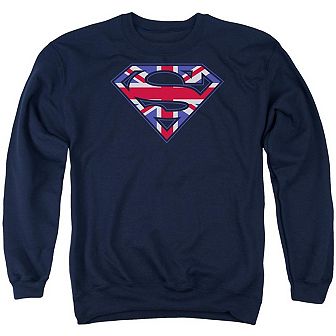 Superman Great Britian Shield Adult Crewneck Sweatshirt