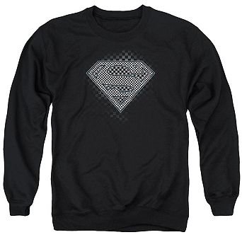 Superman Checkerboard Adult Crewneck Sweatshirt