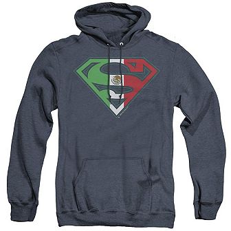 Superman Mexican Shield Adult Heather Hoodie