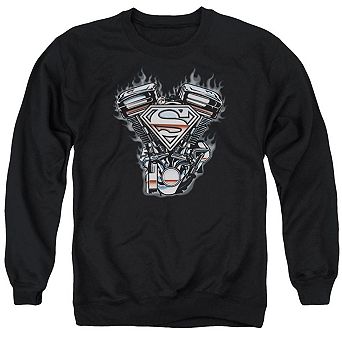 Superman V Twin Logo Adult Crewneck Sweatshirt
