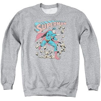 Superman Mad At Rocks Adult Crewneck Sweatshirt