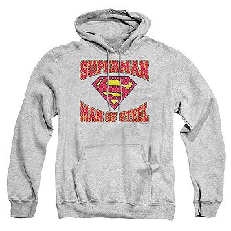 Superman Man Of Steel Jersey Adult Pull Over Hoodie