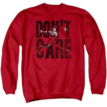 Justice League of America Dont Care Adult Crewneck Sweatshirt
