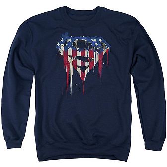 Superman Bleeding Shield Adult Crewneck Sweatshirt