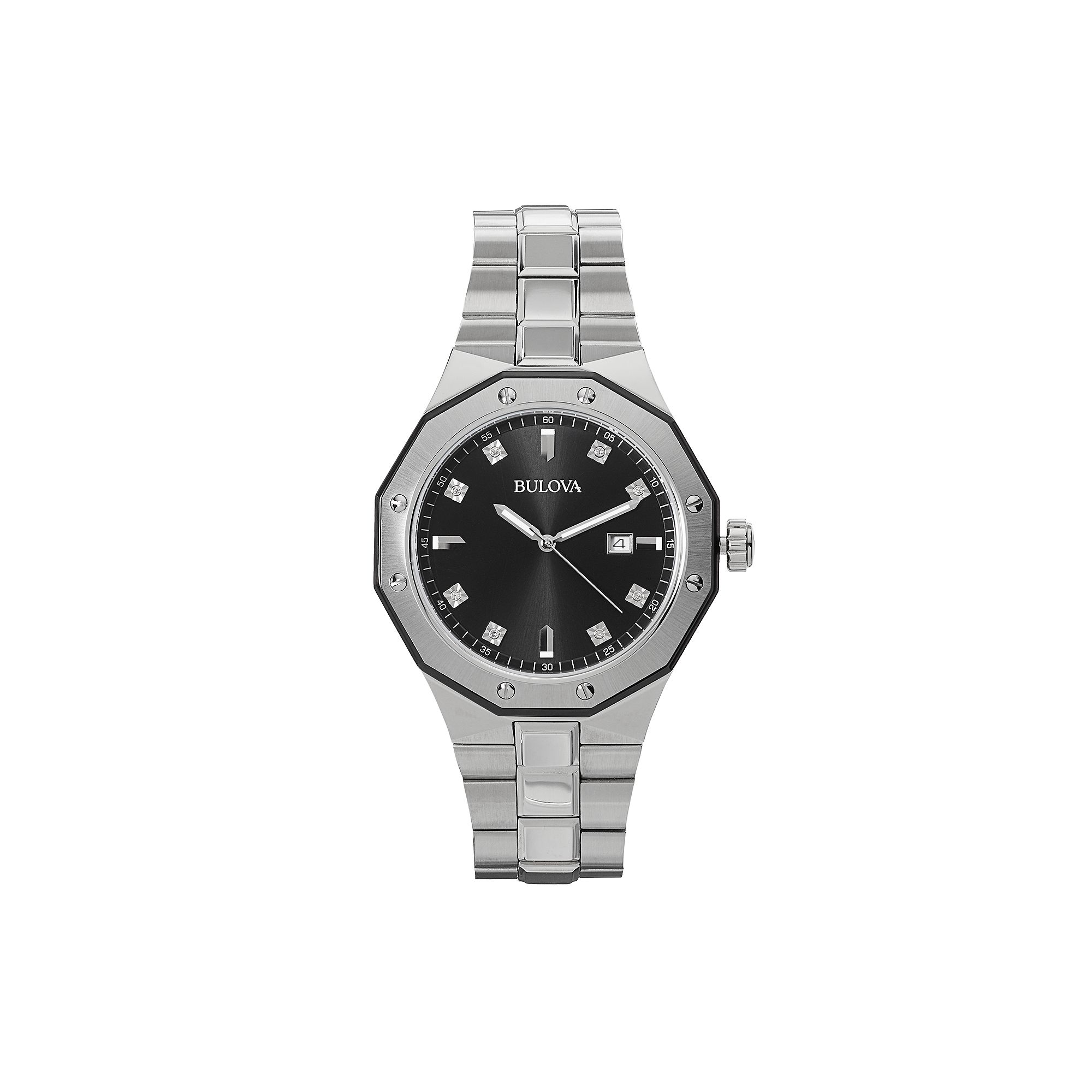 Bulova Mens Marine Star Diamond Stainless Steel Watch - 98D103, Size: 44MM