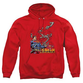 Superman Breaking Chains Adult Pull Over Hoodie