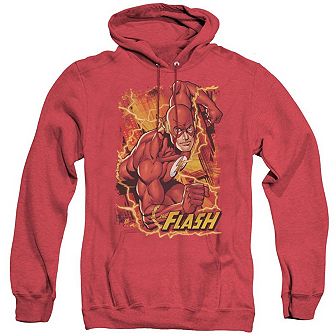 Justice League of America Flash Lightning Adult Heather Hoodie