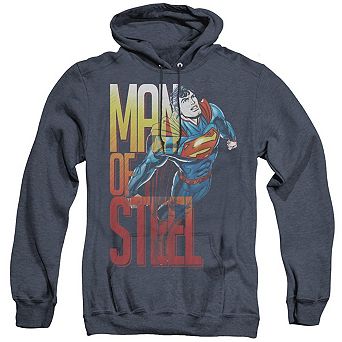Superman Steel Flight Adult Heather Hoodie
