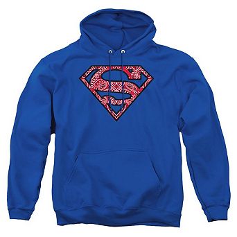 Superman Paisley Shield Adult Pull Over Hoodie