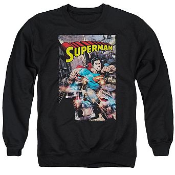 Superman Action One Adult Crewneck Sweatshirt