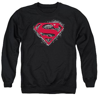 Superman Hardcore Noir Shield Adult Crewneck Sweatshirt