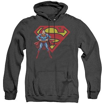 Superman Superman & Logo Adult Heather Hoodie
