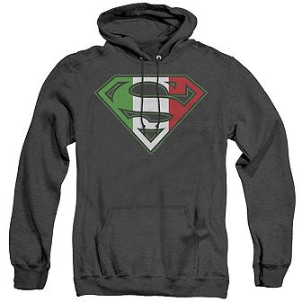 Superman Italian Shield Adult Heather Hoodie