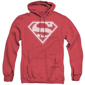 Superman Red & Gold Shield Adult Heather Hoodie