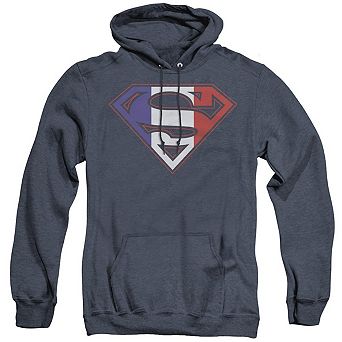Superman French Shield Adult Heather Hoodie