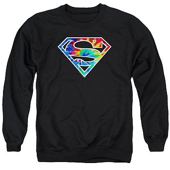 Superman Superman Tie Dye Logo Adult Crewneck Sweatshirt