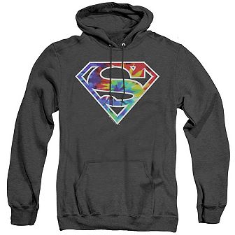 Superman Superman Tie Dye Logo Adult Heather Hoodie