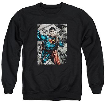 Superman Super Selfie Adult Crewneck Sweatshirt