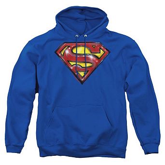 Superman Superman Airbrush Logo Adult Pull Over Hoodie
