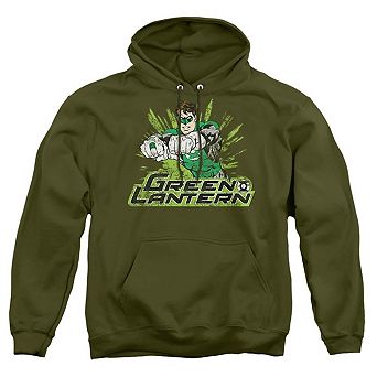 Justice League of America Gl Rough Distress Adult Pull Over Hoodie