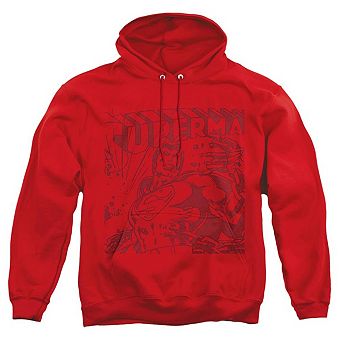 Superman Code Red Adult Pull Over Hoodie