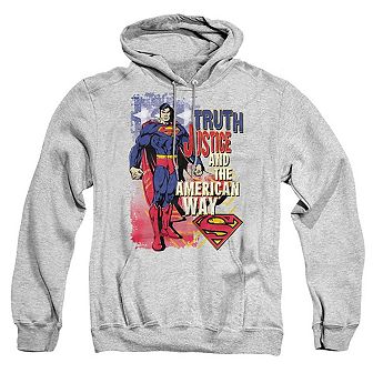 Superman Truth Justice Adult Pull Over Hoodie