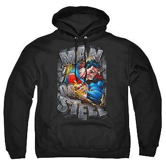 Superman Ripping Steel Adult Pull Over Hoodie
