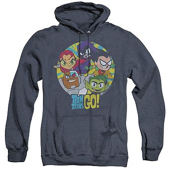 Teen Titans Go Go Go Group Adult Heather Hoodie