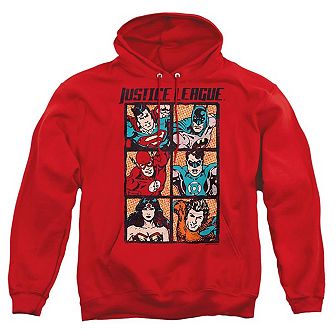 Justice League of America Rough Panels Adult Pull Over Hoodie