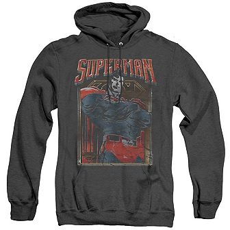 Superman Head Bang Adult Heather Hoodie