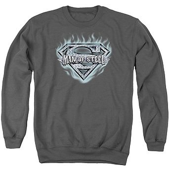 Superman Man Of Steel Shield Adult Crewneck Sweatshirt
