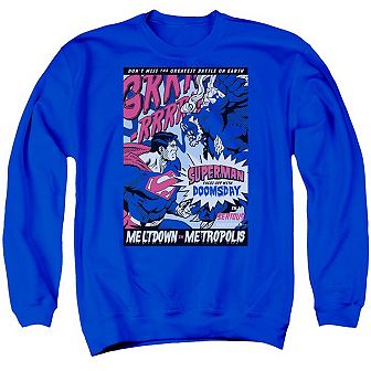 Superman Meltdown Adult Crewneck Sweatshirt