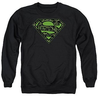 Superman Circuits Shield Adult Crewneck Sweatshirt