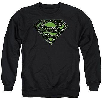 Superman Circuits Shield Adult Crewneck Sweatshirt