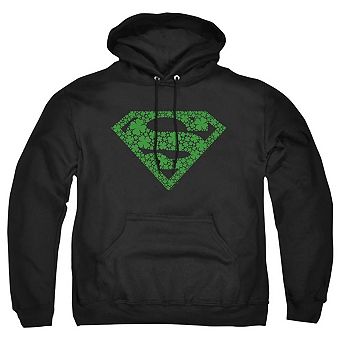 Superman St. Patrick´s Day Shamrock Logo Adult Pull Over Hoodie