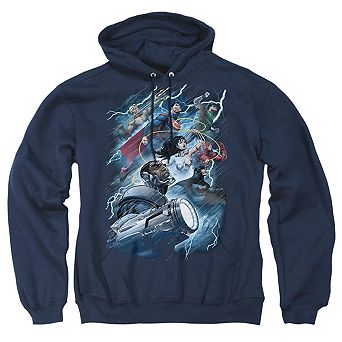 Justice League of America Ride The Lightening Adult Pull Over Hoodie