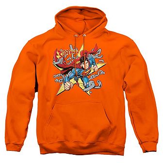 Superman Stars And Chains Adult Pull Over Hoodie