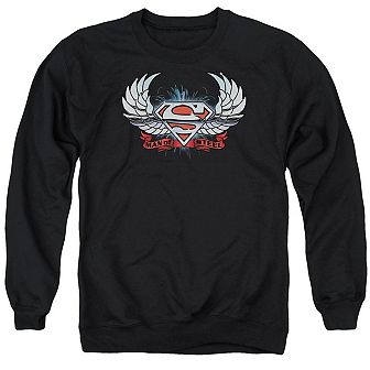 Superman Chrome Wings Shield Adult Crewneck Sweatshirt