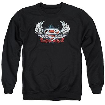Superman Chrome Wings Shield Adult Crewneck Sweatshirt