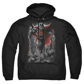 Superman Above The Clouds Adult Pull Over Hoodie