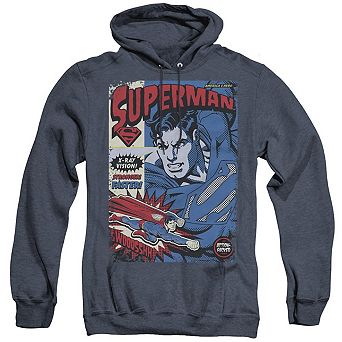 Superman Action Packed Adult Heather Hoodie