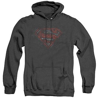 Superman Brick S Adult Heather Hoodie