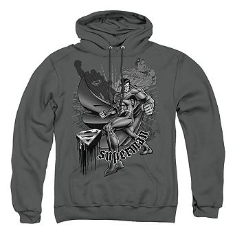 Superman Fight And Flight Adult Pull Over Hoodie